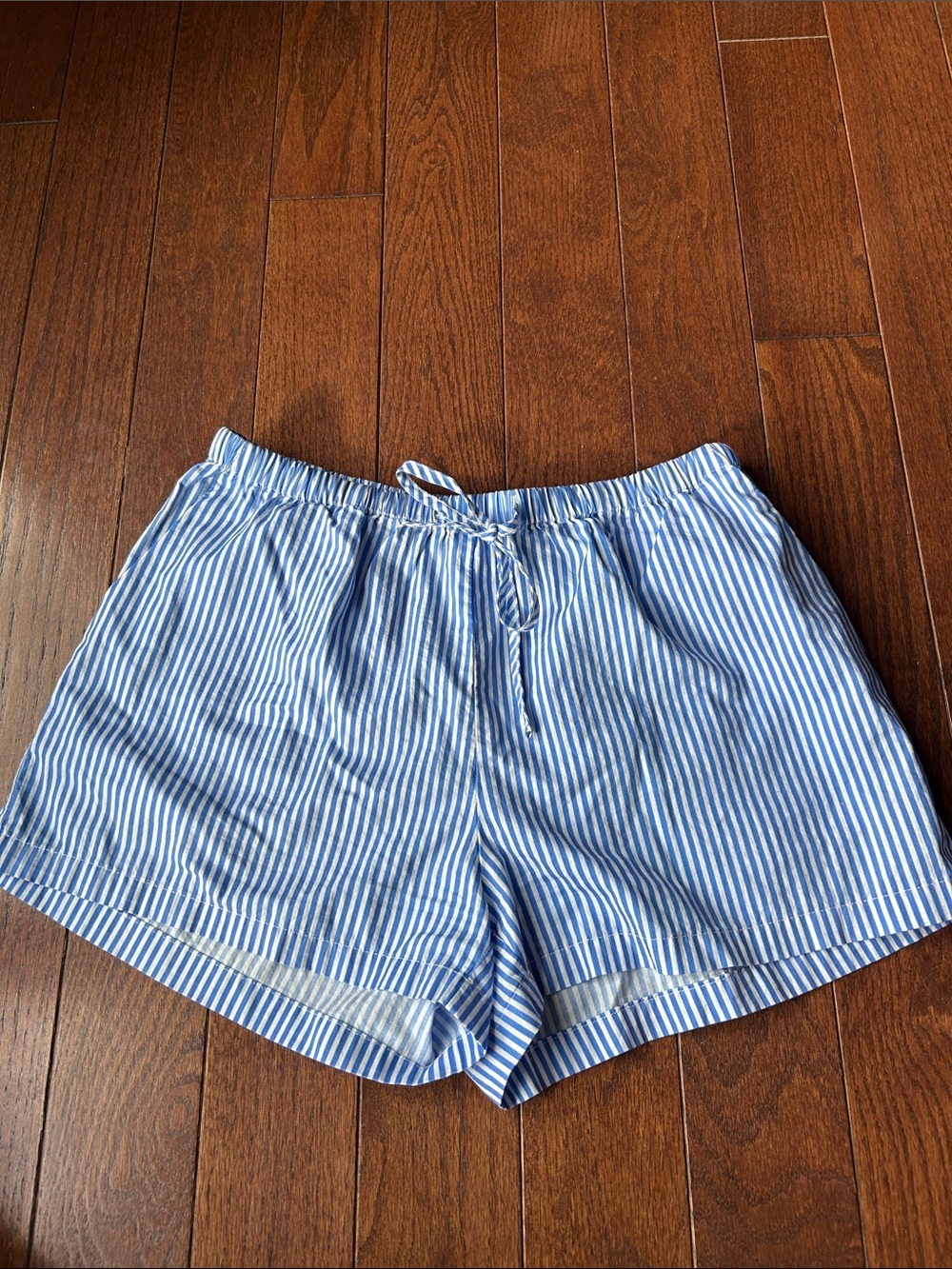 Ladies size XS blue and white striped Pink Lily Shorts